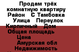 Продам трёх комнатную квартиру › Район ­ С.Тамбовка › Улица ­ Переулок Кирпичный › Дом ­ 11 › Общая площадь ­ 73 › Цена ­ 1 500 000 - Амурская обл. Недвижимость » Квартиры продажа   